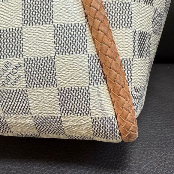 Louis Vuitton Damier Azur Propriano braided handles alcantara lining purse bag - Picture 10 of 16